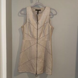 BCBGMaxAzria Cream Zip-Up Dress